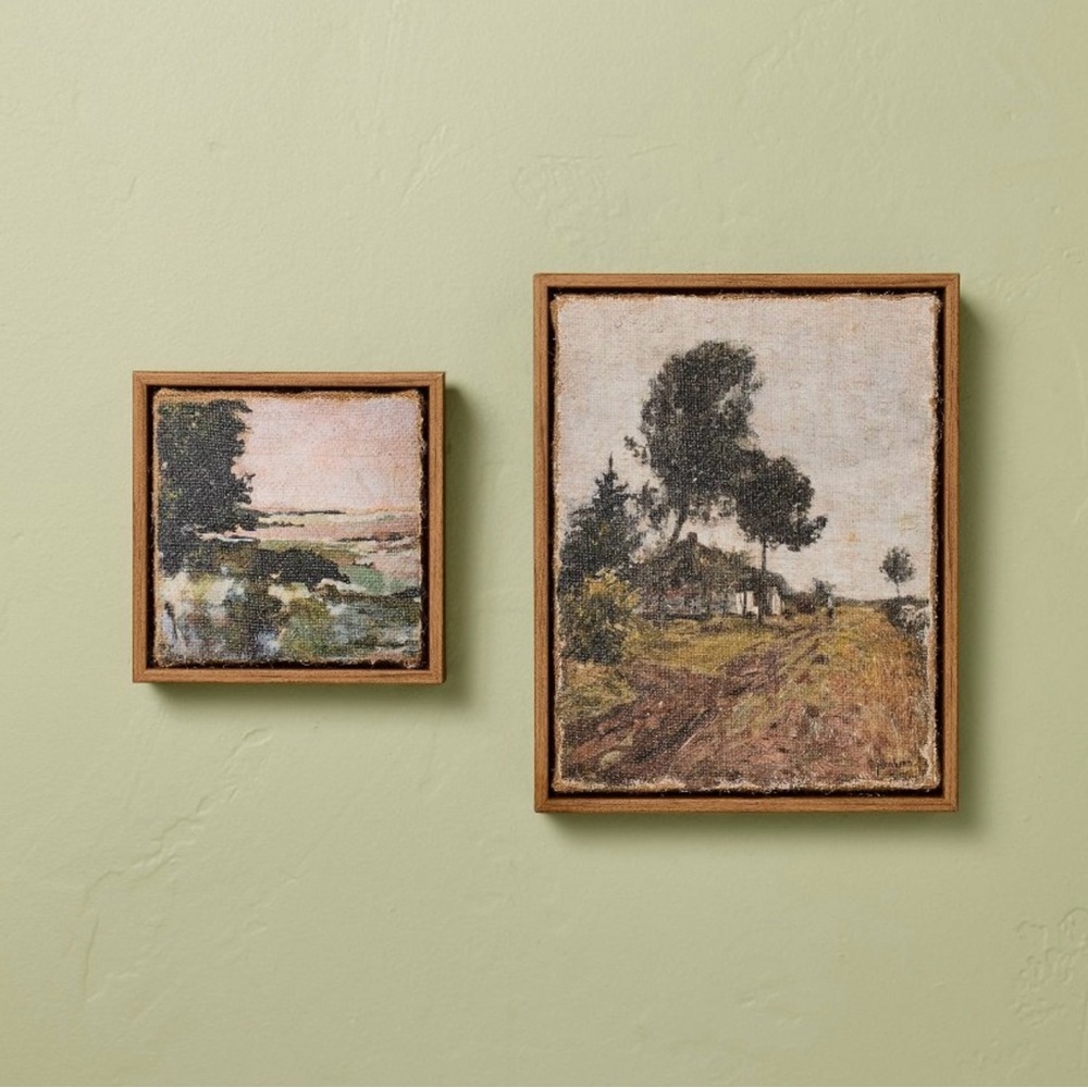 Hearth & Hand with Magnolia Landscape Burlap Wall Art Set, 2 Pieces NWT - Picture 11 of 14